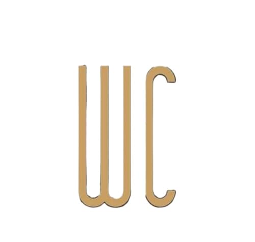 Plaque de toilette en laiton pour signalisation de porte wc homme femme chic