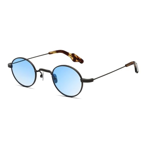 Lunettes de soleil rondes en titane ultralégères avec protection UV400 style rétro
