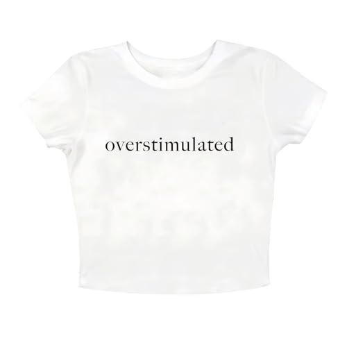 Overstimulated Cropped T-Shirt Y2k Letters Graphic Crop Top