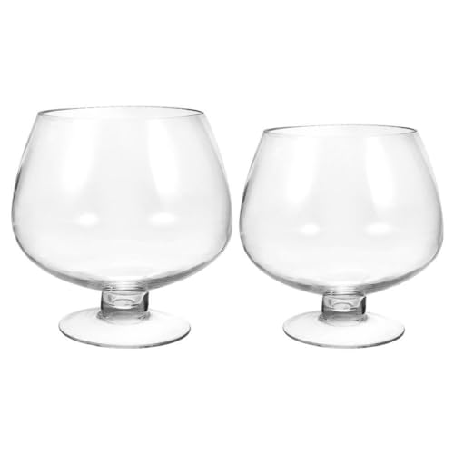 Luxshiny 2pcs Transparent Fish Bowl Aquarium for Betta Fish and Plant Decor for Home Office Garden Wedding Table Centerpiece