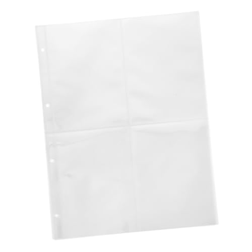 VILLCASE Binder Collector Pages Photo Album Page 4-Ring Design Plastic Photo Sleeves for A4 Loose-Leaf