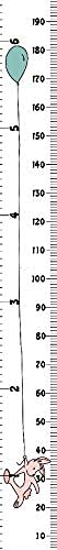 MinoMia Kids Growth Chart, Wood Frame Fabric Canvas Height Measurement Ruler from Baby to Adult for Child's Room Decoration 7.9 x 79in (7.9 x 79in, Balloon Rabbit)