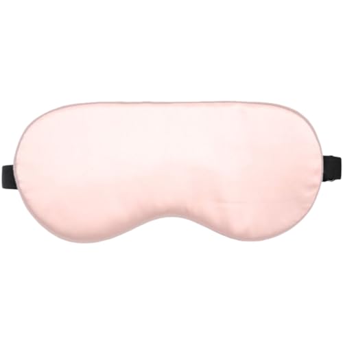 Plus Nao(プラスナオ) アイマスク 男女兼用 シルク風 軽量 大きい 遮光 目隠し 無地 光沢感 通気性 リラックス 睡眠 安眠 快眠 昼寝 旅行 - ピンク