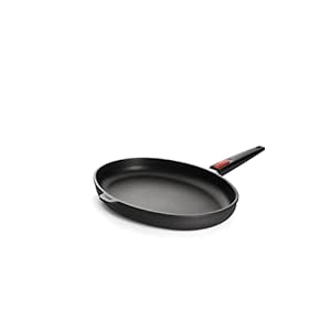 Woll Nowo Titanium Oval Fish Pan with Detachable Handle, 15-Inch
