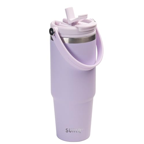 30oz Tumbler with Handle and Flip Straw, Stainless Steel Insulated Tumblers with Leak Proof 2-in-1 Lid, Reusable Double Walled Water Bottle, Portable Coffee Travel Mug, Fit in Cup Holder(New Purple) 30oz Tumbler with Handle and Flip Straw, Stainless Steel Insulated Tumblers with Leak Proof 2-in-1 Lid, Reusable Double Walled Water Bottle, Portable Coffee Travel Mug, Fit in Cup Holder(New Purple)