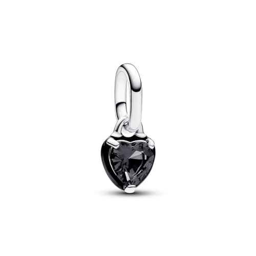 Colgante mini PANDORA ME de corazón en plata y cristal negro
