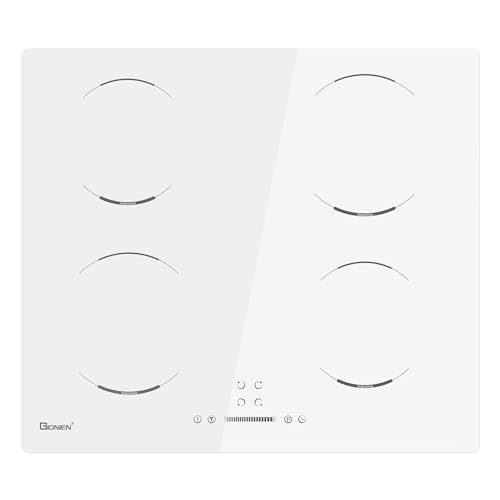 Piano Cottura A Induzione GIONIEN 60cm - 4 Fuochi 6400W | Vetro Ceramico Bianco - Foto 7