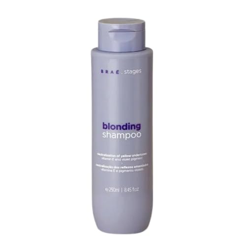 Shampoo Braé Stages Loiro Matizador 250ml - Neutraliza Amarelado, Efeito Platinado Profissional - Cuidados Cabelo Loiro