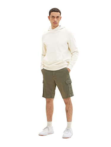 TOM TAILOR Herren Bermuda Shorts 1035043, 31268 - Olive Diamond Structure, 28 – Ansicht 6