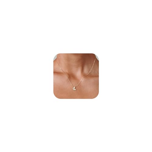 Inicial para mujeres y niñas – Colgante delicado y pequeño AZ con relleno de oro, joyería con letras lindas para adolescentes