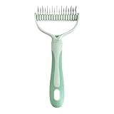 Pfotenreiniger Werkzeug zur Tierhaarentfernung, doppelter Entwirrungskamm für Katzen und Hunde, Edelstahl-Kamm zur Entfernung von Haarausfall, Katzenkamm(Light Green, 17 5x8x2 5cm)