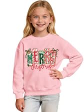 Kids' Pink Merry Christmas Patch Sweatshirt