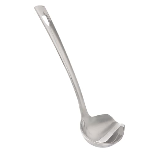 Housoutil Cuchara para Salsa de Acero Inoxidable 1 Pieza Cuchara para Lloviznar Pequeña Boquilla Inclinada Utensilio de Cocina para Servir y Decorar Apta para Uso Doméstico y