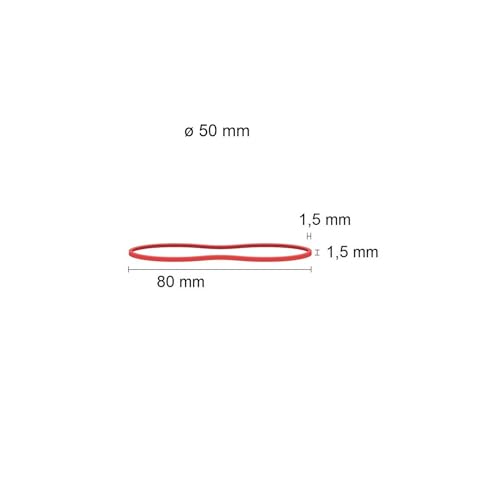 D.RECT - Gummibänder, 1kg Beutel, 50mm Durchmesser Breit 1.5mm Gummiring Bänder für Haushalt, Arbeit, Büro wiederverwendbar haltbar langlebig stabil Rot