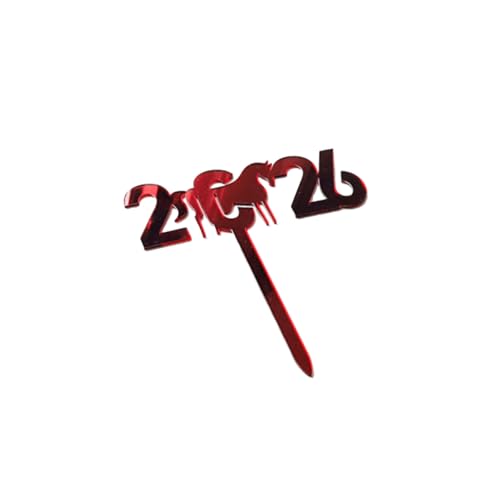 2026 Feliz Año Nuevo Partido Cake Topper Decoración Oro Acrílico Postre Bandera Niños Año Nuevo Regalo Cake Topper Suministros Para Hornear