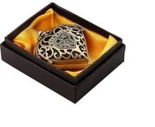 Heart-Shaped Vintage Pocket Watch Keychain, Bronze Filigree-image-20