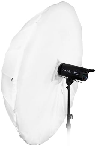 Fotodiox Pro 60in Parabolic Shoot-Through Umbrella Kit with Diffusion Cover - 16-Rib Translucent Photographic Umbrella