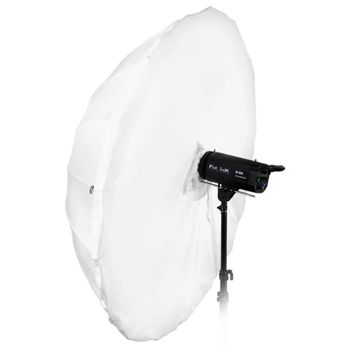 Fotodiox Pro 60in Parabolic Shoot-Through Umbrella Kit with Diffusion Cover - 16-Rib Translucent Photographic Umbrella