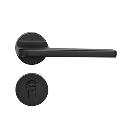 亜鉛合金スプリットロック HC-045 屋内木製ドアタイプドアロックシンプルなドアハンドル(Dumbblack)