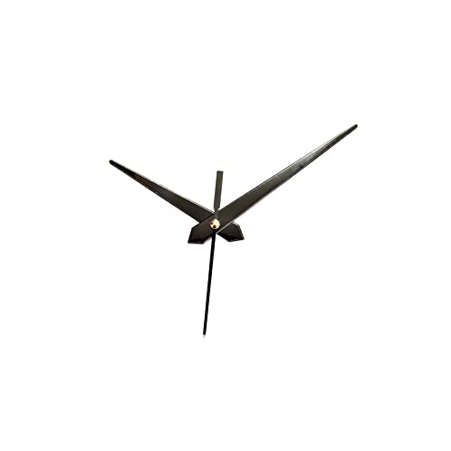 Image of Black Metal Clock Hands Replacement Set - Modern Metallic Needles for DIY Wall Clock Making, Resin Art & Crafts (Set of 1) (Black Plain Pati)