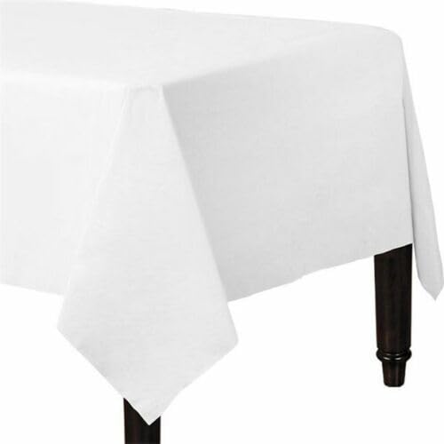 Tezraftaar® 6 x Paper Table Cover 90cm x 90cm White Disposable Square Folded Table Cloth for Christmas New Year Parties Catering Supply — image 1