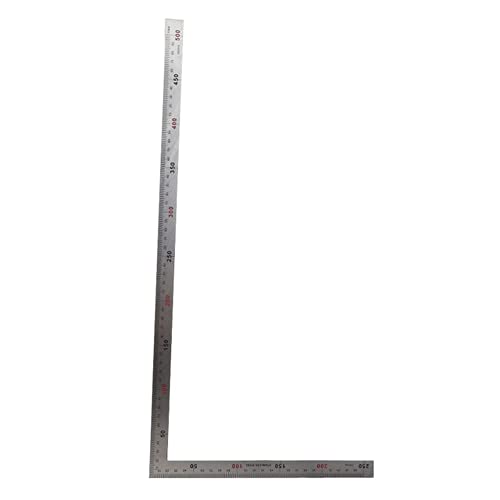 MZY118 Regla en Forma de L de Acero Inoxidable de 90 Grados, Regla de ángulo Recto de Metal,Herramienta de medición de Regla de Doble Cara(25x50cm) Cover