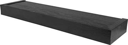 High & Mighty 515608 Modern 24" Floating Shelf Holds Up To 20Lbs, Easy Tool-Free Dry Wall Installation, Flat, Retail Packaging, Black #TOP13
