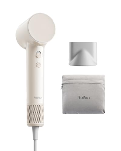 Laifen Air Haartrockner ultra-leichter Föhn 280 g mit 200 Millionen Negativ-Ionen schnelles Trocknen in 3 Min. 60 dB flüsterleise mit Kindermodus & Glättungsdüse ideal für Reisen (Milchtee-Beige)