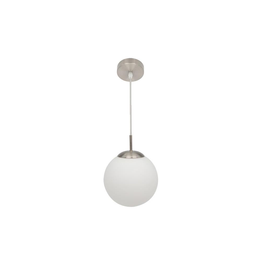Zarivy Ceiling Pendant White and Nickel 1xE27, Dimensions 20x20 cm, Ideal for Interior Lighting and Decoration of Spaces.