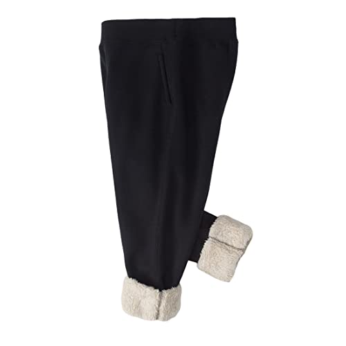 HangNiFang Boys Girls Winter Warm Jogger Pants Fleece Lined Elastic Waist Sweatpants