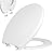 Slow Closing Round Seat Compatible with Toto Drake and Eco Drake Toilets Replacement Part SS113, Quick Release Toilet Lid Easy to Install and Clean, Non-slip Bumpers, Cotton White
