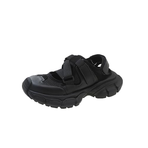 Genérico Zapatos Deportivas Mujer Zapatillas Casual para Zapatos de de Gruesa para Mujer Zapatos Casuales de Lona Deportivos versátiles Zapatos de Mujer con Horma Ancha Deportivas Negras (Black, 35)