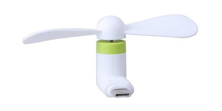 Image of Duxk-1 No /Pc /Quantity of Mini Type-C -2-Blade High Speed USB Mobile Cooler Fan Support with All Android Type-C Smatphones with OTG Function (Any Colour As Per Availblity) (White)