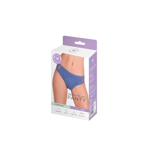 Culotte menstruelle bleue pour flux abondant sous-vêtement lavable anti-fuite