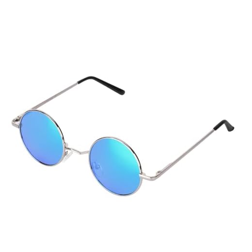 Sunglasses, Comfortable Round Polarized Sunglasses Durable Eyes Protection Classic for Outdoor(Ice Blue)