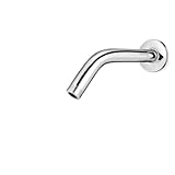Shower Arm with Flange, 6 Inch Chrome Shower Pipe, Wall Mount Replacement Angle Shower Head Extension Arm for Fixed Shower Head & Handheld Showerhead