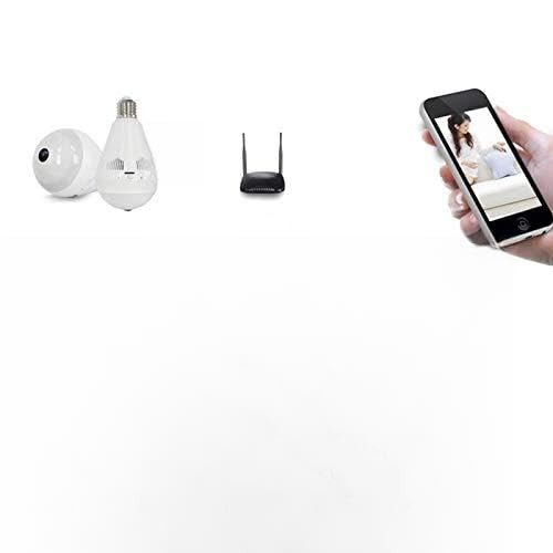 Mr. Gadget's Solutions ® Ampoule caméra HD 960p 360 degrés panoramique 3D caméra et interphone Système de sécurité à domicile