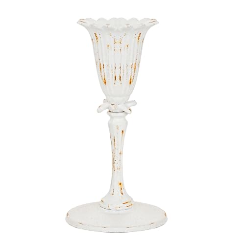 Sungmor Cast Iron Tabletop Flower Vase, Vintage Pretty Tulip Design, 8.6" Tall Decorative Centerpieces Flower Stand, Artificial Flower Arrangements Home Decor for Ceremony Birthday Holiday Event Party