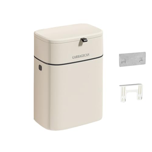 Caneca de basura colgante beige 9 litros para cocina
