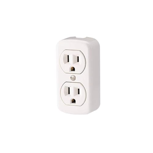 Leviton 15 Amp 125 Volt Grounding Double Surface-Mount 2 Round or Flat Plugs Accepted 91-I Ivory
