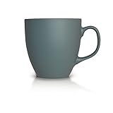Mahlwerck Jumbotasse BIG, große hochwertige Porzellan-Kaffeetasse mit matter Oberfläche, moderner Kaffeebecher mit Henkel 600 ml, Urban Grey, grau