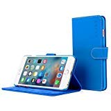 Snugg® iPhone 6 Plus Case - Leather Wallet Case with Lifetime Guarantee (Electric Blue) for Apple iPhone 6 Plus