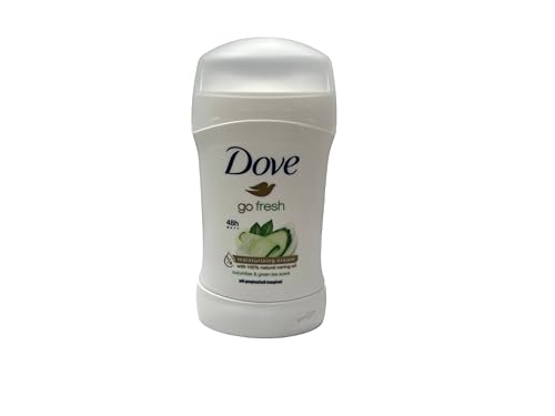 5x Dove Deodorante Go Fresh Cetriolo e Tè Verde 0% Alcol Anti-Traspirante - 5 Deodoranti Stick da 30ml