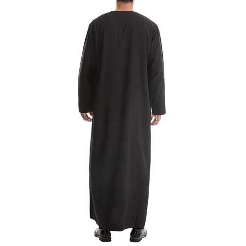 Long Sleeve Muslim Thobe for Men, Mens Caftans Big and Tall Arabic Clothes Islam Muslim Thobes Jalabiya3