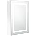 vidaXL Armario de Baño con Espejo LED Aseo Inodoro Muebles Mobiliario Tocador Botiquín Almacenamiento Estante Decoración Blanco Brillante 50x13x70 cm