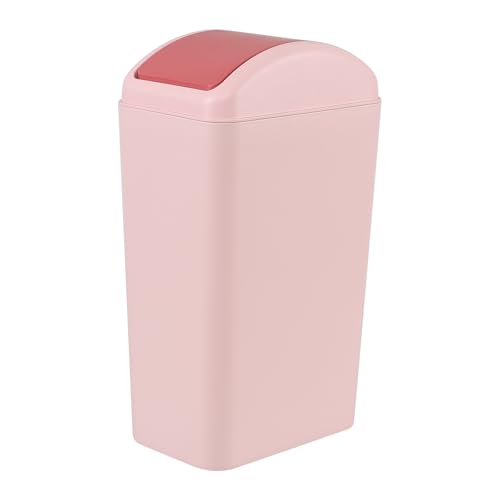 Caneca de basura plástica rectangular rosa 3.5 gal.