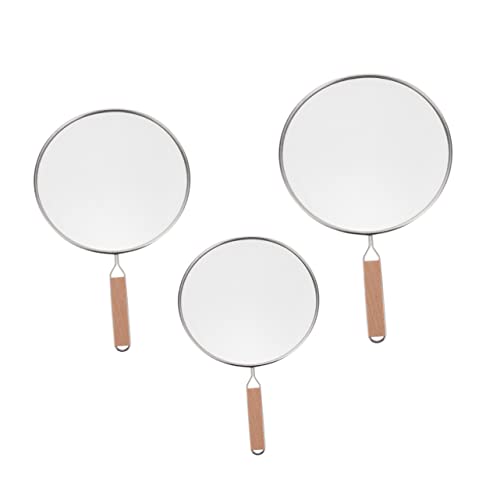 PRETYZOOM 3Pcs Stainless Steel Splatter Screen Grease Guard for Kitchen Cooking Fine Mesh Oil Splash Protection Essential Kitchen Gadget