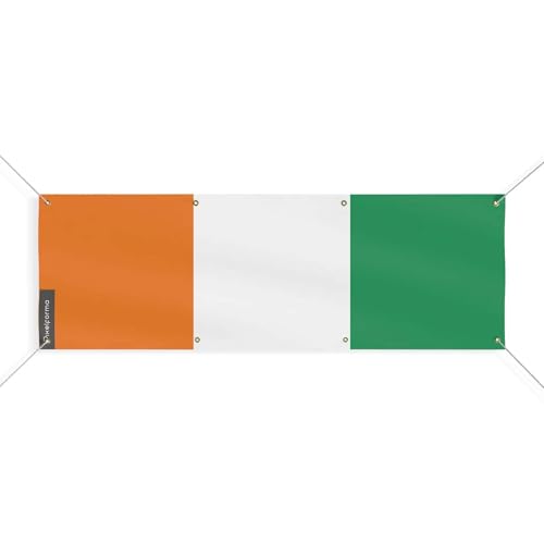 Drapeau Côte d'Ivoire 180x540cm avec 8 oeillets pour grand événement