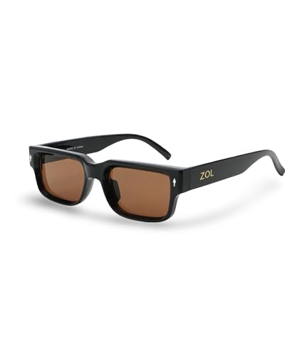 ZOL DANI Occhiali da Sole Unisex UV400, Lenti Categoria 3, Design Moderno e Leggero, Montatura Rettangolare, Protezione Totale UV, Occhiali Eleganti Uomo Donna (Black Toffee)