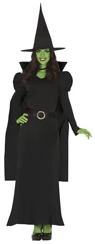 FIESTAS GUIRCA | Disfraz de Bruja Fantasía para Mujer (42 44/L)   Vestido, Sombrero, Capa y Cinturón   Disfraces de Halloween, Carnaval y Fiestas de Disfraces de Brujas   Ideal para Adultas   Negro
